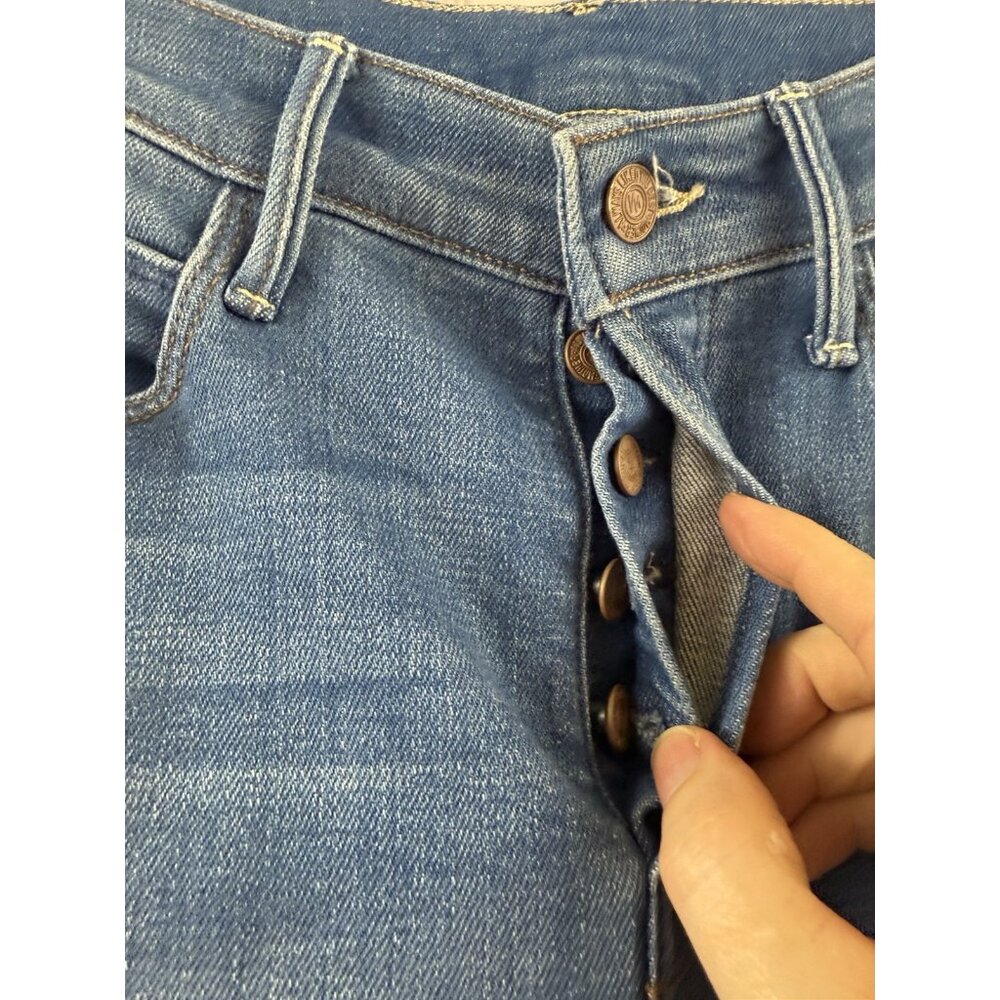 Mother Jeans Womens Size 24 The Super Stunner Ankle Button Fly Heart Pocket - Picture 3 of 5
